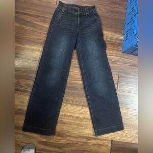 Judy blue wide leg dark denim jeans cottage core rodeo costal western 0/24